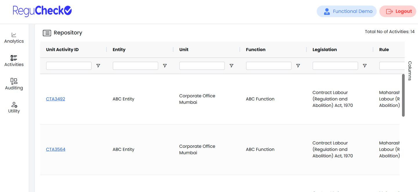 ReguCheck compliance repository listing